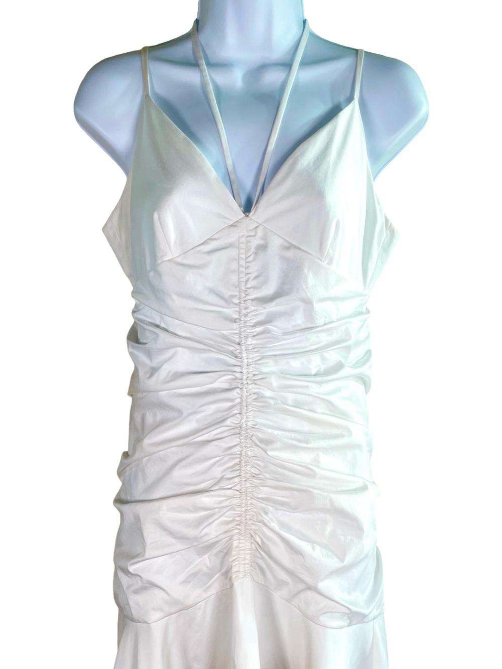 Veronica Beard Fitz Halter Midi Dress White Orange Stripe S - Picture 5 of 11
